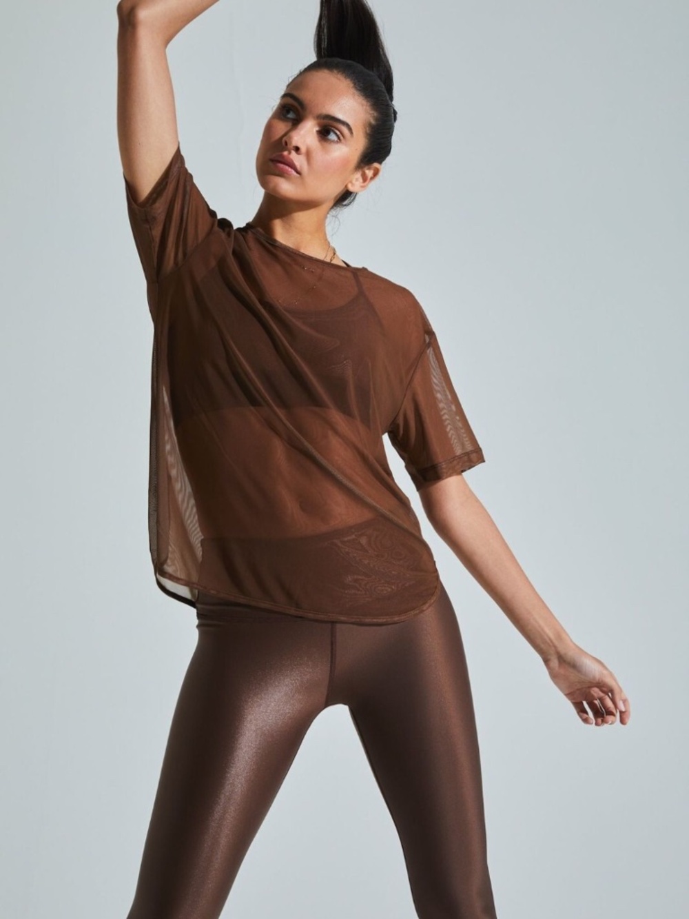 Mesh Flow Tee – Size Medium | Color: Cafe | NWT